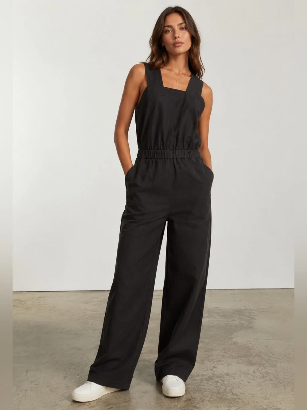 NWT Everlane The Fatigue Apron Jumpsuit Black
